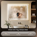 30x30 LED Bathroom Mirror with Lights, Backlit + Front Lit, Lighted Bathroom - Image 2