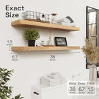 BAOBAB WORKSHOP Natural Wood Floating Shelves - Image 3