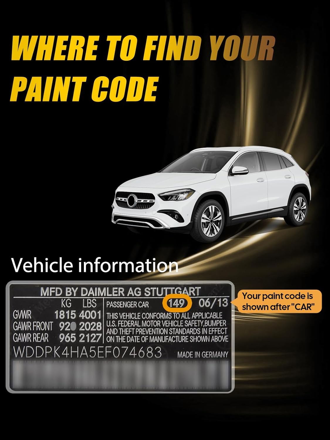 (792/9792) Palladium Silver Metallic Touch Up Paint Compatible with Mercedes-Benz, Exact Match Car Paint Pen Automotive Scratch Repair Remover Kit Quick & Easy Solution for Vehile Chips and Nicks