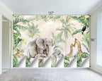 Tropical Animal Plants wallpeper Nursery Kids Bedroom Elephant wall Mural - Image 4