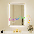 24x32 Inch Gold Framed LED Bathroom Mirror by Unknown