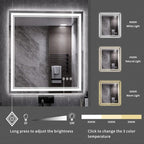 LED Bathroom Mirror, 28x32 Inch Gradient Front and Backlit LED Vanity Mirror - Image 5