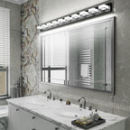 Ralbay 66inch Matte Black Bathroom Vanity Lights Metal Acrylic LED Modern Black - Image 8
