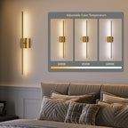Morauroral 40″ Gold Battery Operated Wall Sconces Set of Two, Dimmable Wall - Image 4