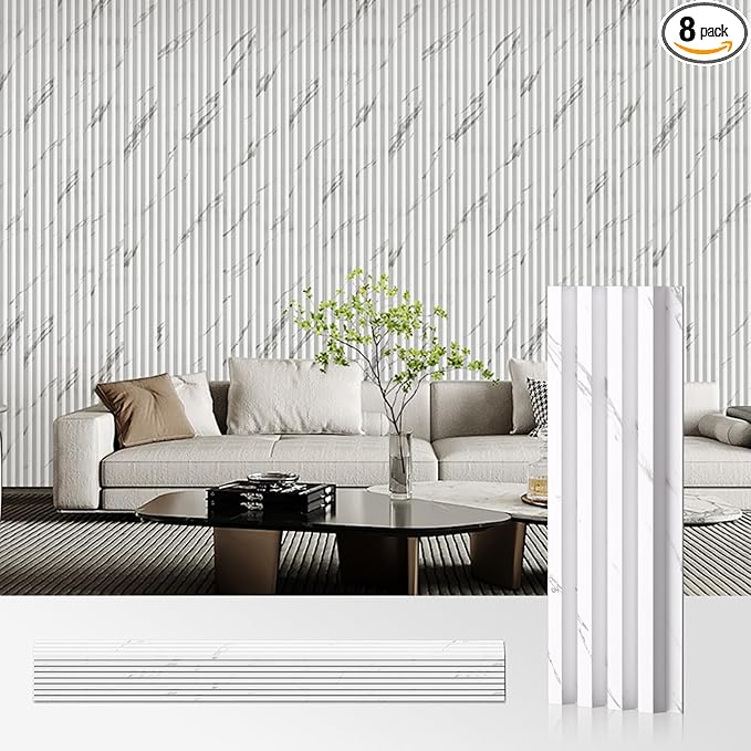 OUZUGIE WPC Acoustic Slat Wall Paneling, Living Room, TV Background, Study Room by OUZUGIE