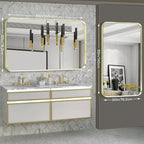 Gold Metal Framed Bathroom Mirror - Image 2