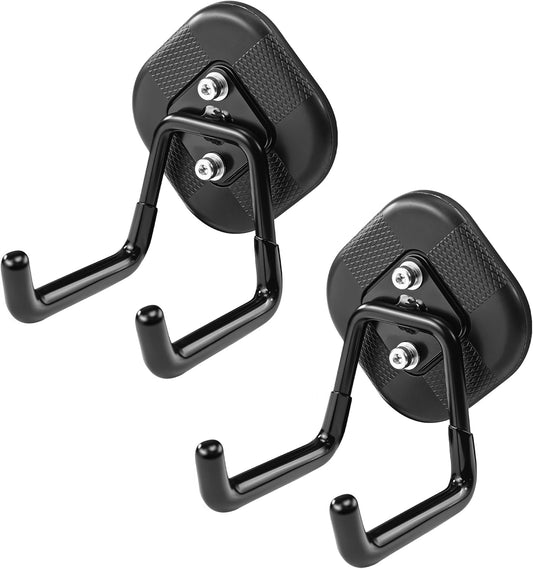2 Pack Strong Gator Magnetic Hooks Heavy Duty for Hanging, Large Magnet Garage Utility Tool Accessories Organizer Holder with Anti Slip Rubber Coating for Cruise,RV,Workshop and Outdoor Storage