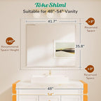 TokeShimi 42x36 Beveled Frameless Bathroom Mirror Decorative, Bathroom Vanity - Image 2