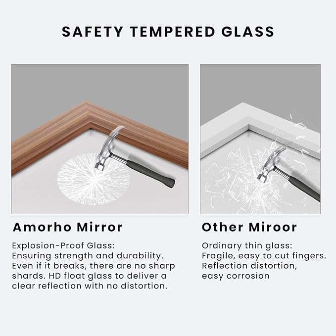 Amorho 40X32 Inch Bathroom Mirror - Image 4