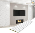8-Pack WPC Wall Panels 118’’ x 6.3’’ 3D Slat Wall Panel Acoustic Wall Paneling by Unknown
