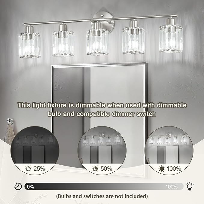 Crystal Bathroom Light Fixtures, Bathroom Lighting Fixtures Over Mirror - Image 8