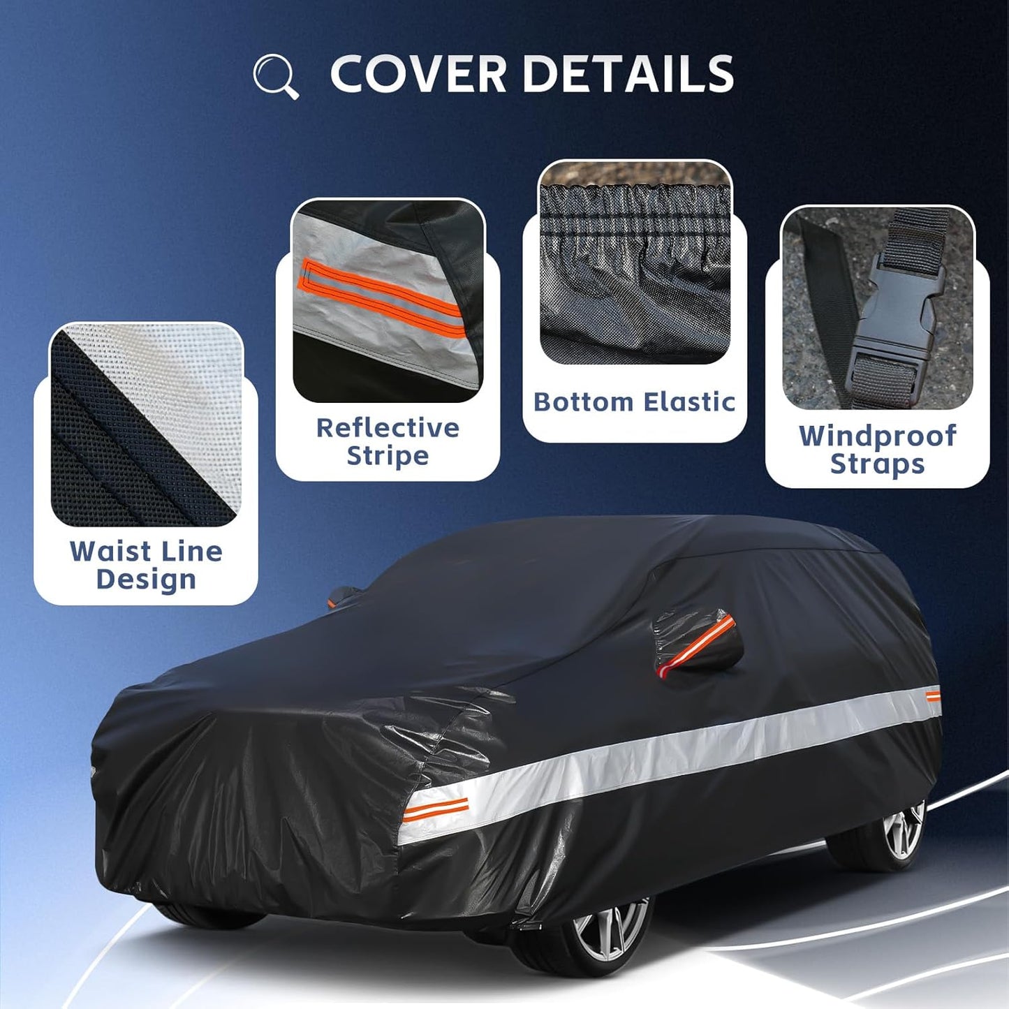 10 Layers SUV Car Cover Custom Fit for Mazda CX5 CX-5 CX50 CX-50 (2012-2024) Waterproof All Weather for Automobiles, Outdoor Full Cover Sun UV Rain Protection with Cotton.Black