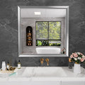 Amorho 36x36 Inch Bathroom Mirror Silver, Thick Metal Framed Wall Mirrors by Amorho