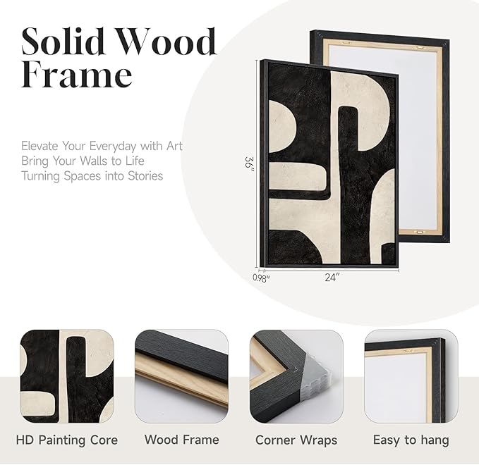 Large Framed Abstract Set of 2 Wall Art - Image 5