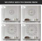 Cuspin 36 Inch Large Silver Wall Clock, Extra Large Silent Non Ticking Battery - Image 6