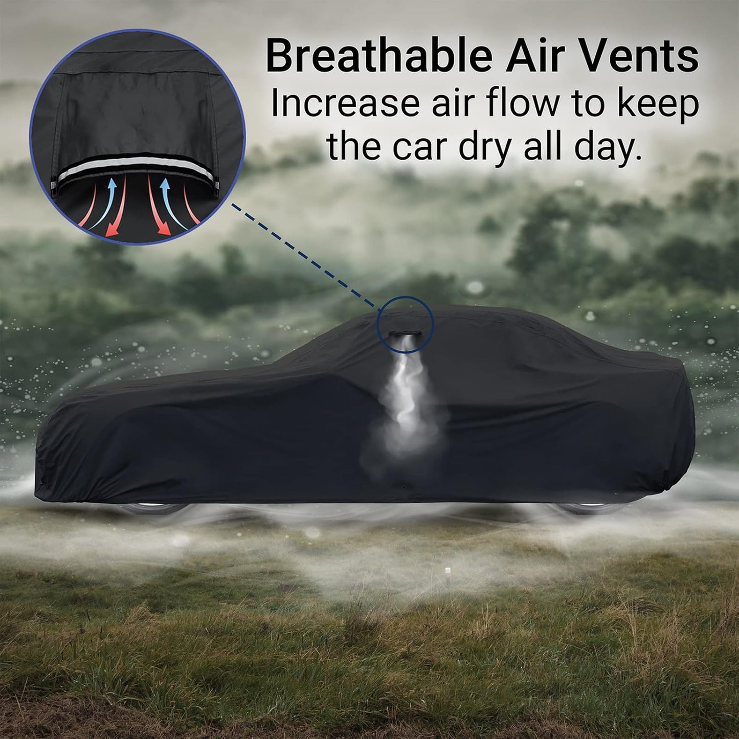 iCarCover Custom Car Cover for 2005-2025 Ford Mustang GT, Ecoboost, Mach 1, V6 Waterproof All Weather Rain Snow UV Sun Protector Full Exterior Indoor Outdoor Car Cover (Stripe - Black/Gray)