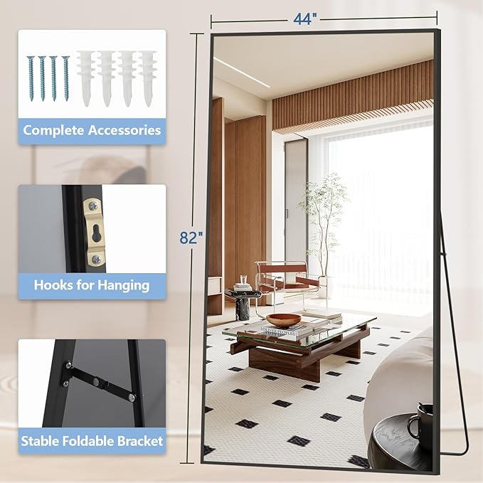 82"X44" Oversized Floor Mirror Full Length, Extra Large Standing Mirror - Image 6