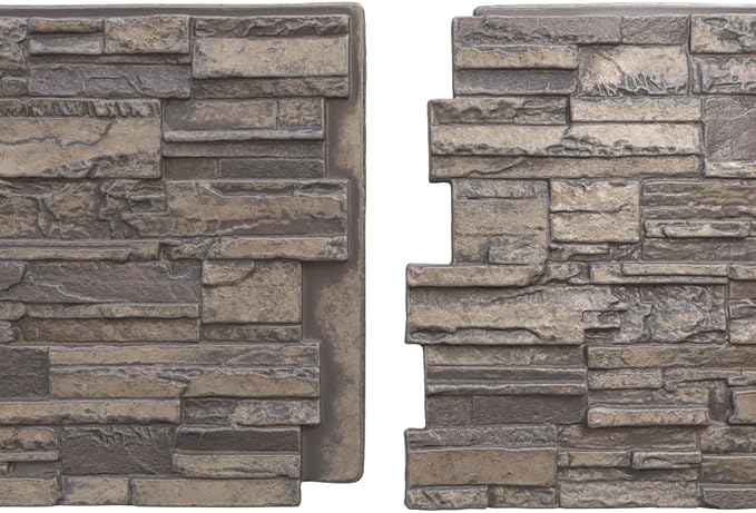 EverStone Cascade Faux Stone Panel, 48 5/8"W x 24 3/4"H x 1 1/4"D, Cascade - Image 8