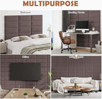 iNOW Wall Mounted Upholstered Headboard King, 3D Peel and Stick Soundproof Wall - Image 7
