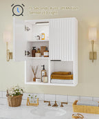 HAIOOU Fluted Bathroom Wall Cabinet - Image 4