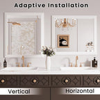 Amorho Bathroom Mirror, 44x36 Inch White Framed Bathroom Mirrors - Image 5