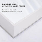 Amorho Bathroom Mirror, 60X36 Inch White Thick Metal Framed Wall Mirrors - Image 2