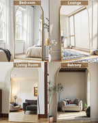 Prywot Full Length Mirror, Oversized 81"x41" Arched-Top Floor Mirror, Free - Image 4