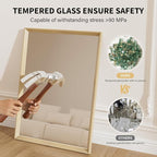 Oak Wood Effect Framed Wall Mirror, 30x36 Rectangle Mirror, Anti-desilvering - Image 8