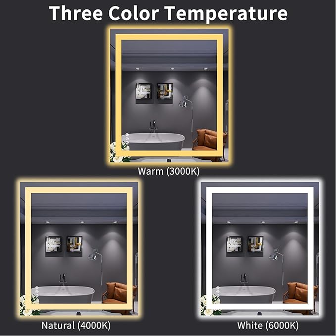 LOAAO 32"X36" LED Bathroom Mirror - Image 5