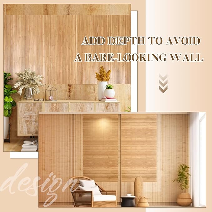 Juexica 3 Pcs Natural Bamboo Wall Panel - Image 5
