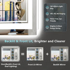 40x32 LED Bathroom Mirror with Lights, Backlit and Front Lit Anti-Fog Lighted - Image 3
