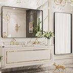 LOAAO 40x24 Inch Black Metal Framed Bathroom Mirror - Image 3