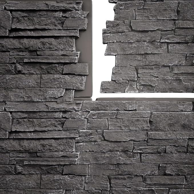 EverStone Acadia Ledge Faux Stone Panel, Graphite Color - Image 9