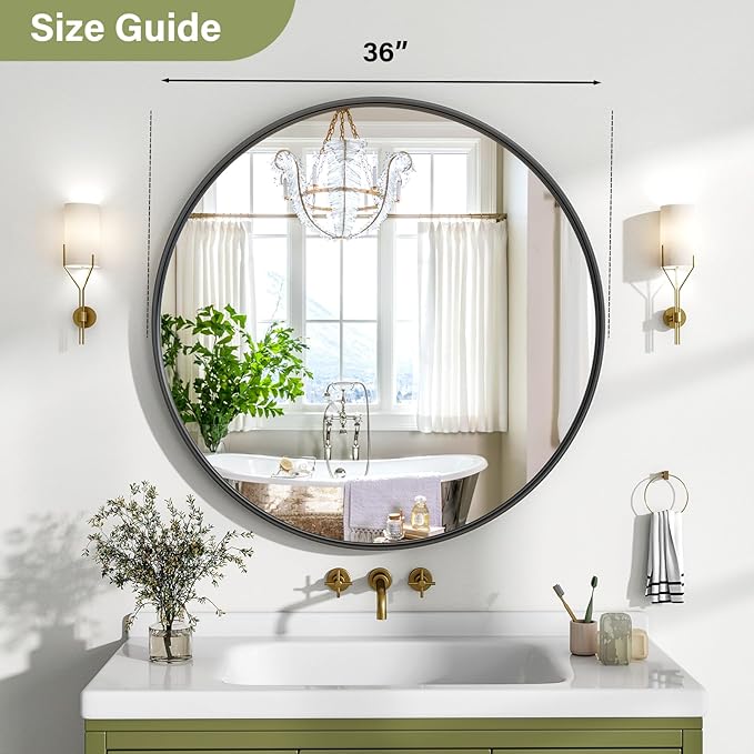 36 Inch Round Bathroom Mirror - Image 6