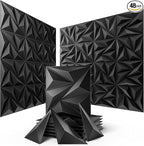 Sonicism Wall Panels Upgrade 48 Pack, 0.7”x11.8”x11.8”Pyramid 3D Wall Panels by Sonicism