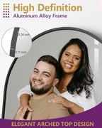 DMWOODFL 81"x41" Black Arched Full Length Mirror - Image 4