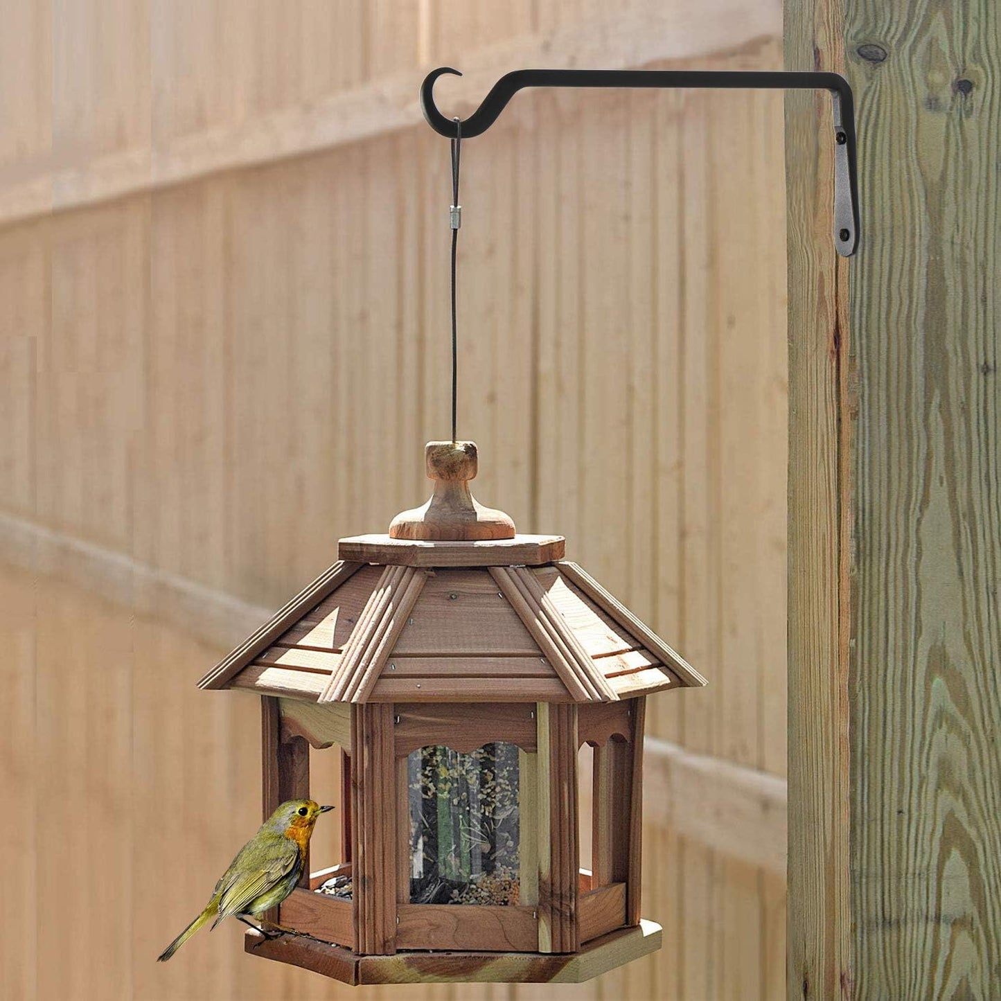 12" Plant Hangers 6-Pack - Heavy Duty Rust-Resistant Steel Hooks for Bird Feeders, Indoor/Outdoor Plants & Wall Decor, Black