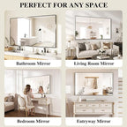 Koonmi Black Mirrors for Wall, 30x60 Inch Bathroom Mirror, Rectangular Wall - Image 7