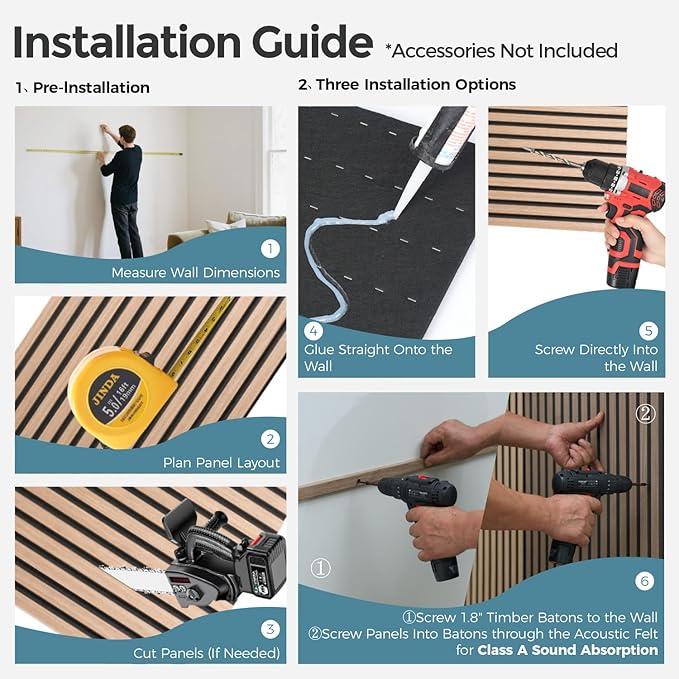 AKUMAX 4 Pack Acoustic Panels, Wood Slat - Image 8