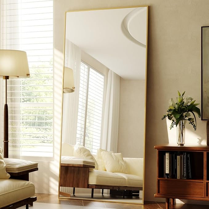 BEAUTYPEAK 86"x40" Rectangle Full Body Floor Mirrors, Full Length Mirror by BEAUTYPEAK
