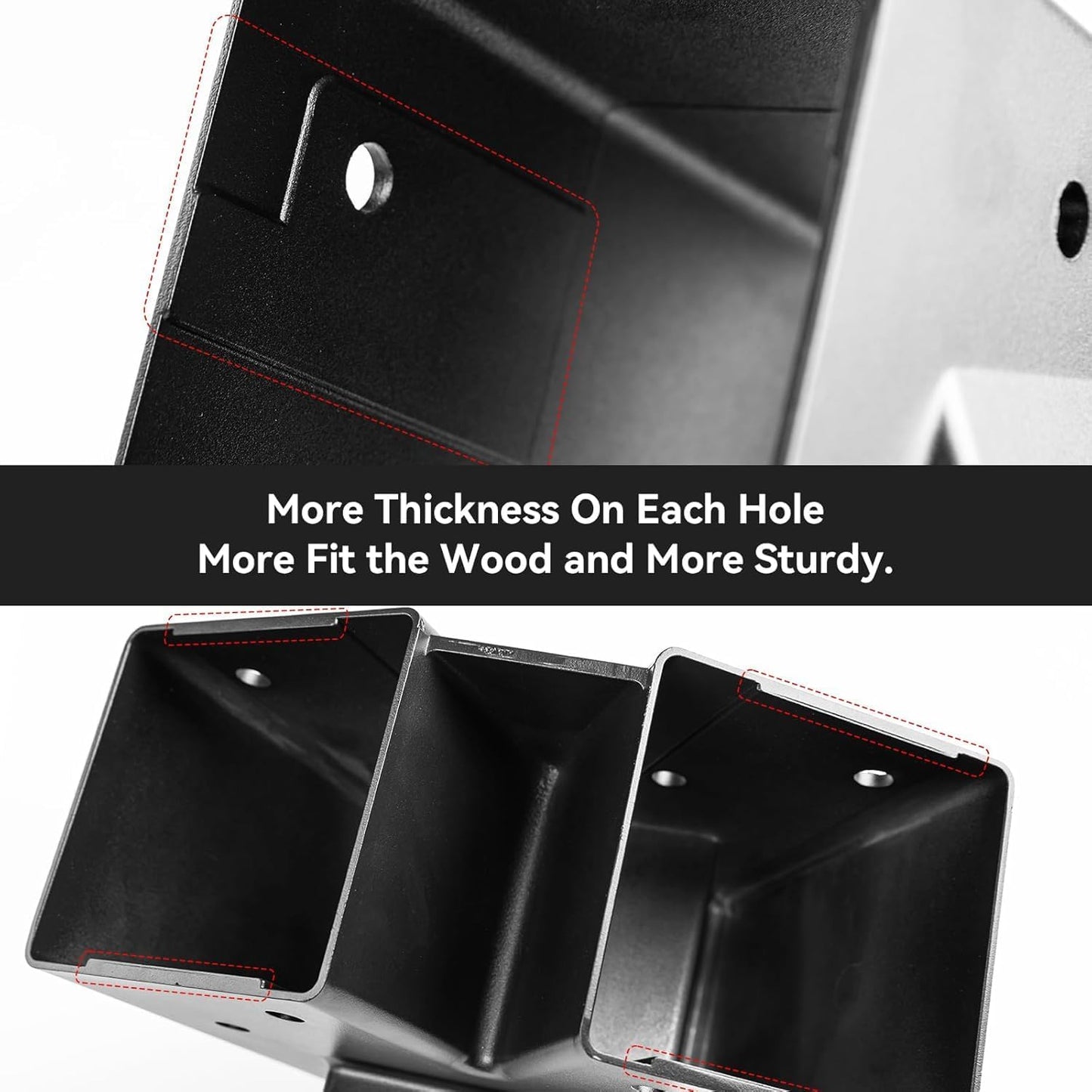 Heavy Duty Swing Sets Brackets Including 2 Black A-Frame Swing Set Brackets and 4 Swing Hangers for Playground Equipment Mounting Parts Hardware Included (Black New Edition)