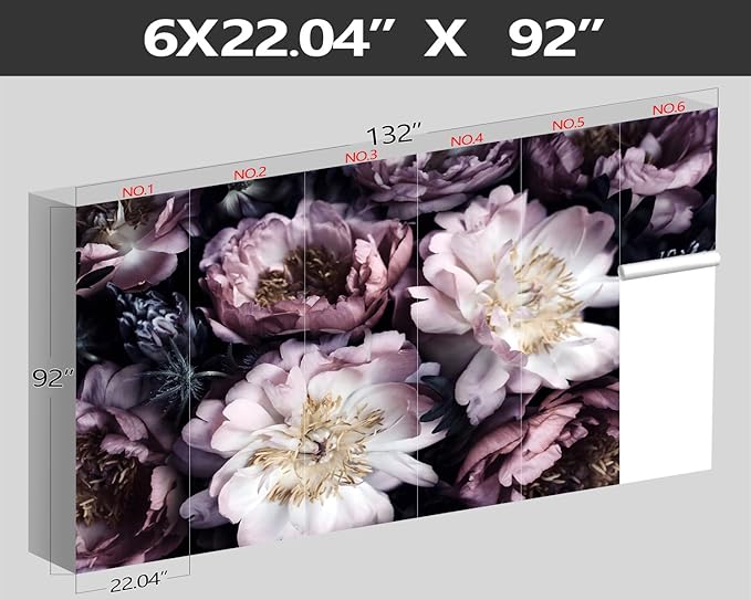 XMPMBM-Purple Peony Floral Fabric Wallpaper Living Room Bedroom Bathroom Wall - Image 4