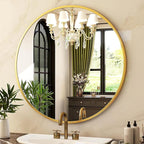 HARRITPURE Round Mirror 36 Gold Wall Mounted Circle Mirrors Vanity Mirror - Image 9