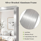 Koonmi Silver Rectangle Wall Mirror, 30x55 Inch Bathroom Mirror, Aluminum Frame - Image 4