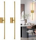 Morauroral 40″ Gold Battery Operated Wall Sconces Set of Two, Dimmable Wall by Morauroral