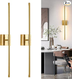 Morauroral 40″ Gold Battery Operated Wall Sconces Set of Two, Dimmable Wall by Morauroral