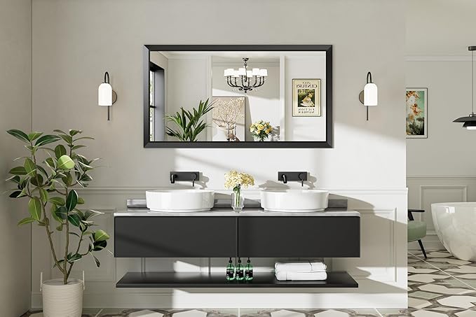 Briivue 55x30 Inch Black Bathroom Mirror - Image 3