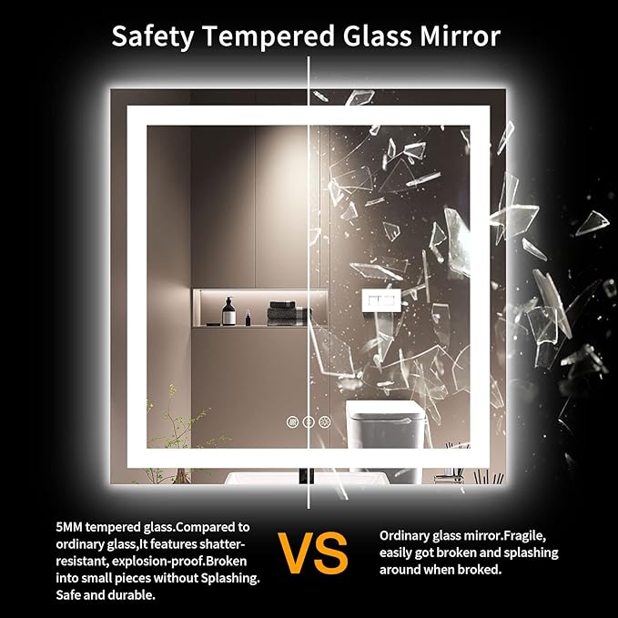 LOAAO 36X36 LED Bathroom Mirror - Image 8