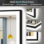 96x36 Black Framed LED Bathroom Mirror - Image 9