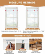 60''W X 72''H Cordless Bamboo Roman Shades - Image 4